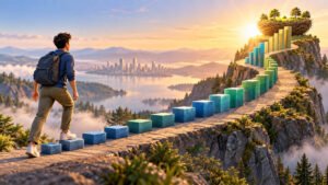Young worker beginning a long path of growing retirement contributions and employer matching contributions