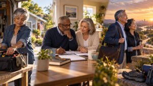 Three illuminated retirement paths symbolizing Social Security claiming choices at ages 62, 67 and 70